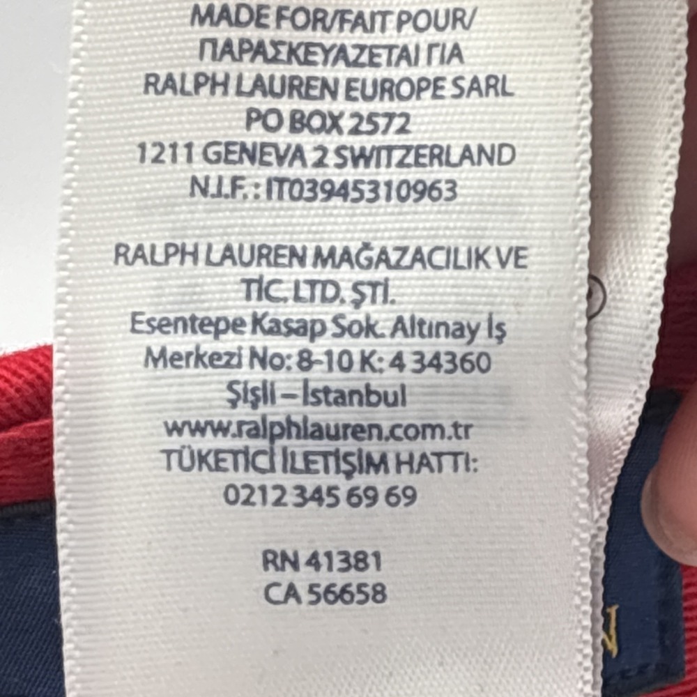 Polo Ralph Lauren Red Adjustable One Size Pony Logo Baseball Cap Hat Spell Out - Picture 9 of 11